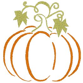 Pumpkin. Machine embroidery design in 5 sizes
