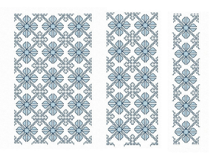 Machine Embroidery design. Romanian traditional ornament. Set of 3 ornaments for stylized traditional dress or men shirt.