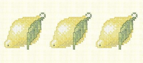Lemon. Lemon border. Cross stitch. Machine Embroidery design and PDF pattern for hand embroidery