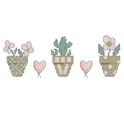 Cross stitch border. Set of two cross stitch designs. Machine embroidery and PDF pattern for hand embroidery