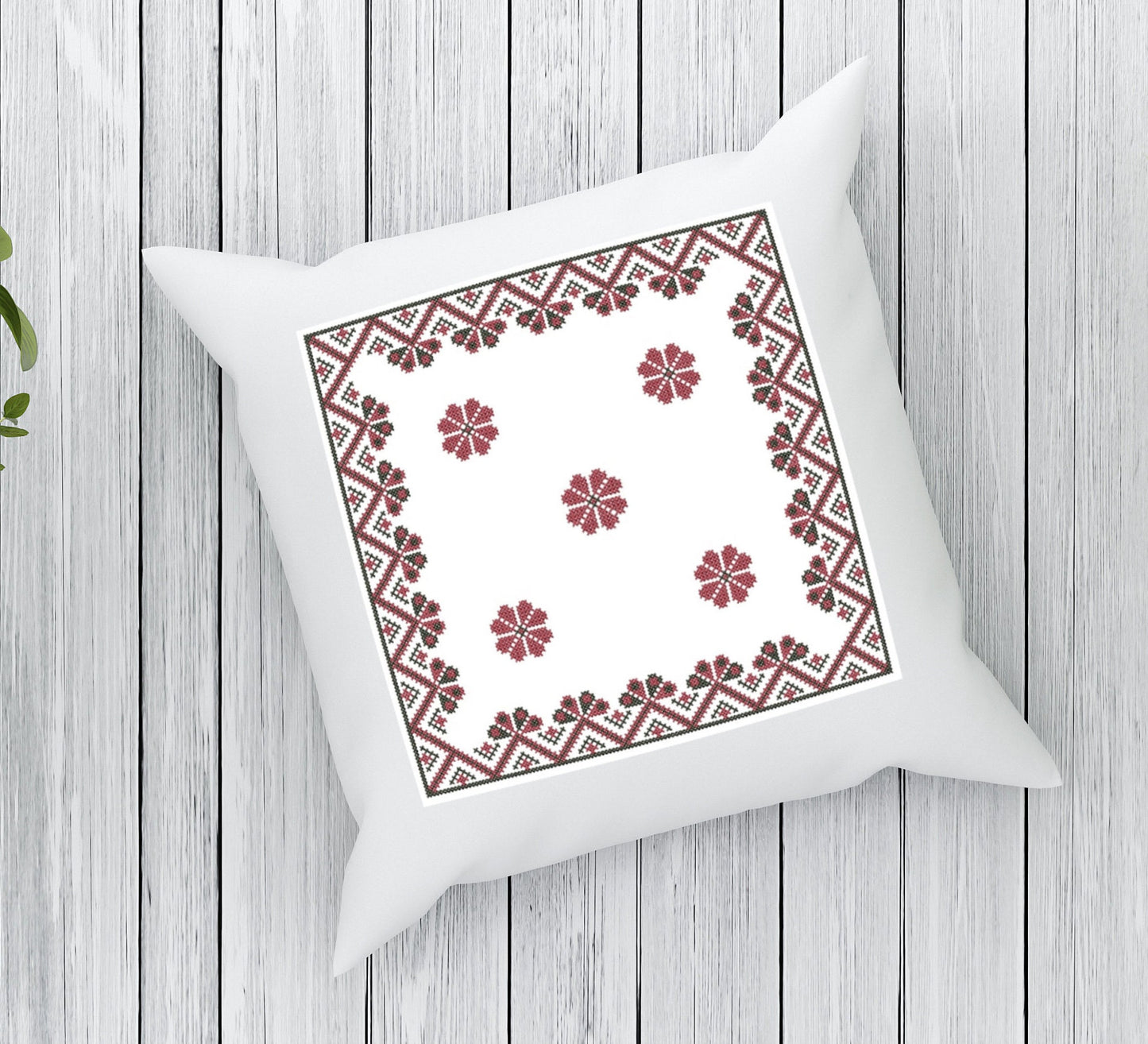 Pillow ornament. Ucrainean cross stitch ornament. Machine embroidery and PDF pattern for hand embroidery. 5x7 hoop size