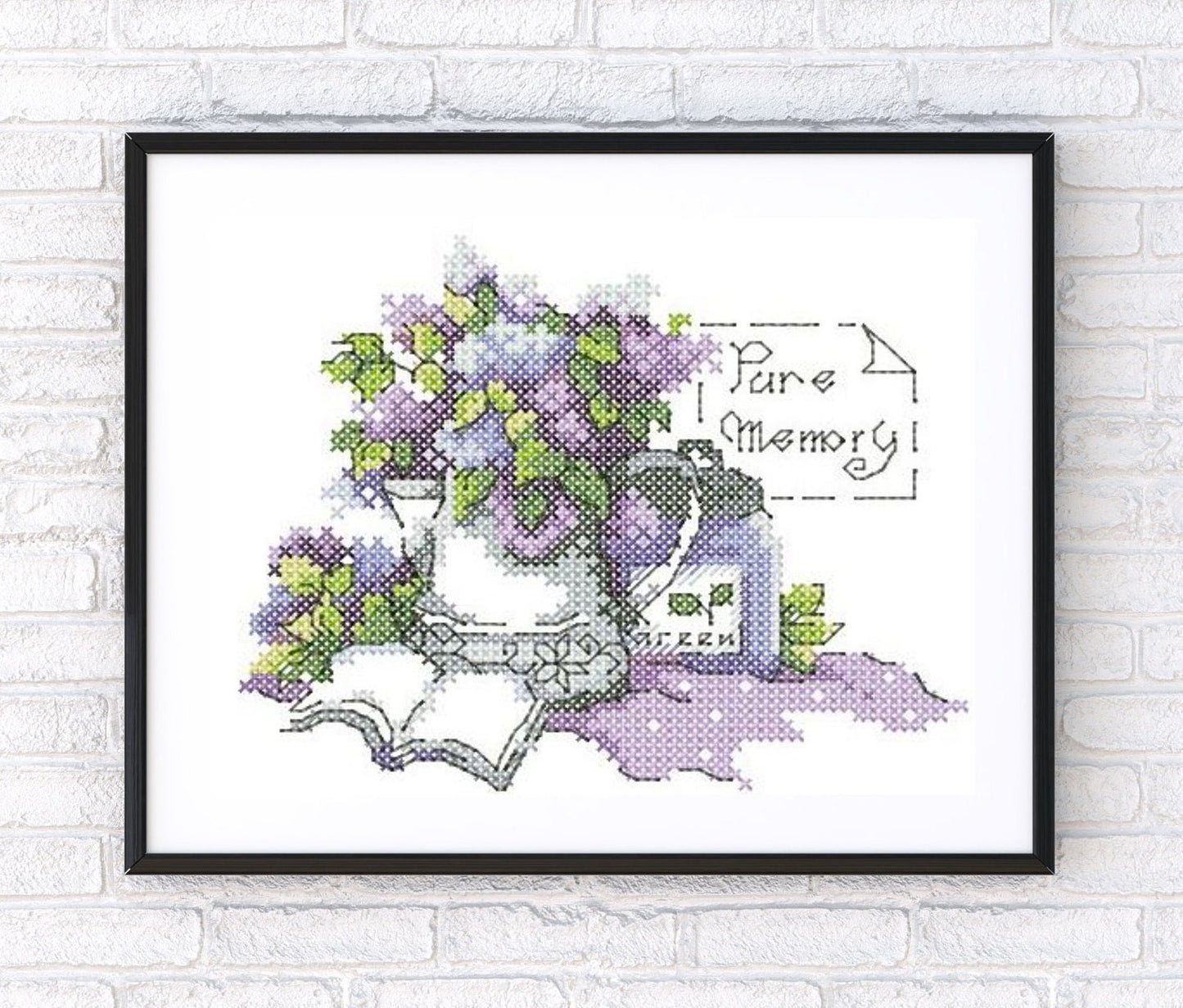 Lilac cross stitch pattern.. Machine embroidery and PDF for hand embroidery. 5x7; 10x6 hoop size