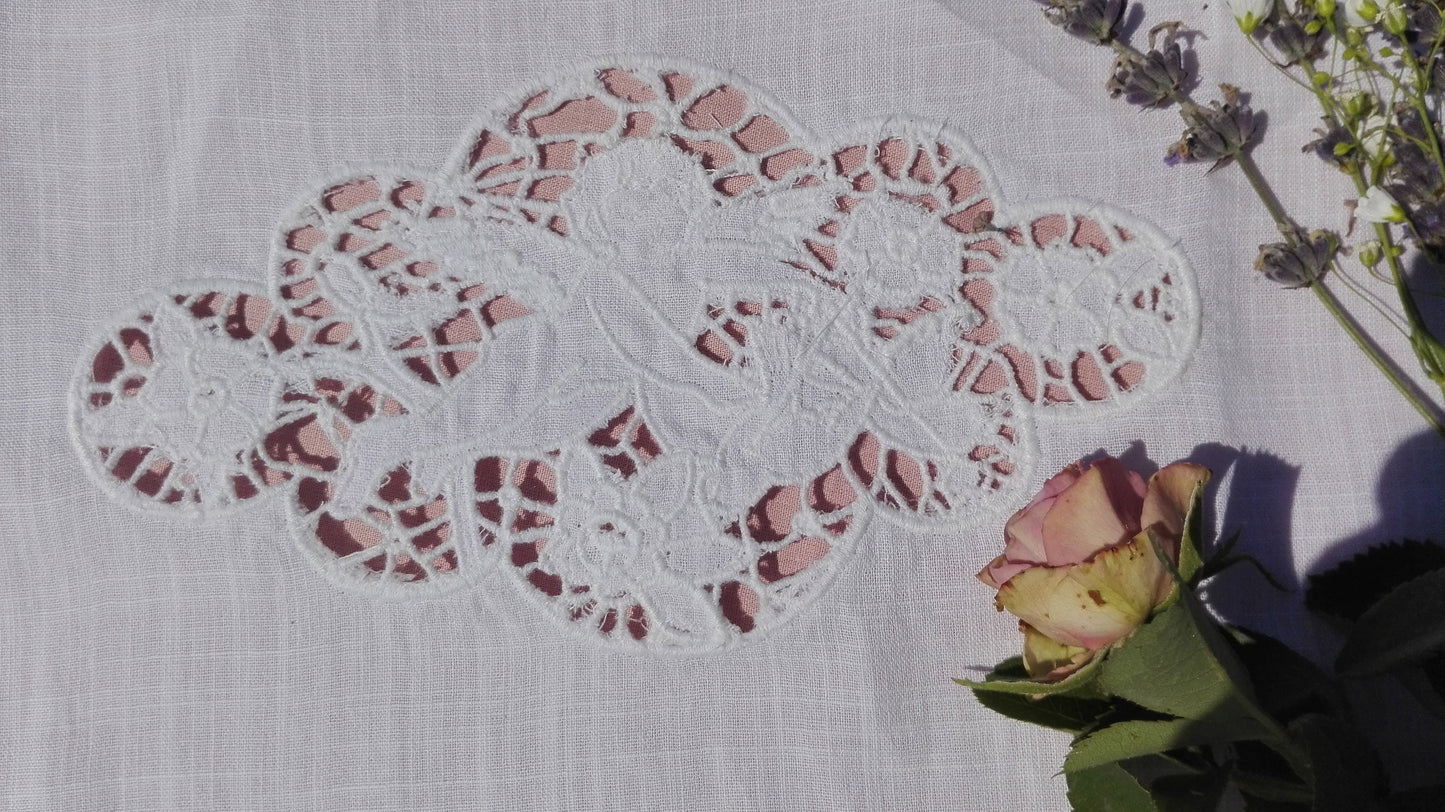 Cutwork embroidery. Richelieu embroidery. Machine embroidery design