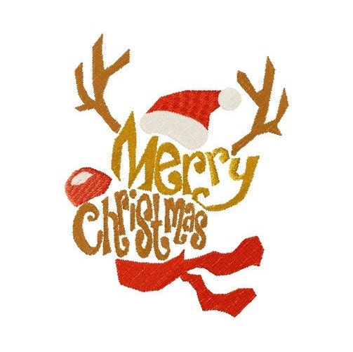 Christmas reindeer. Christmas ornament. Machine embroidery design.