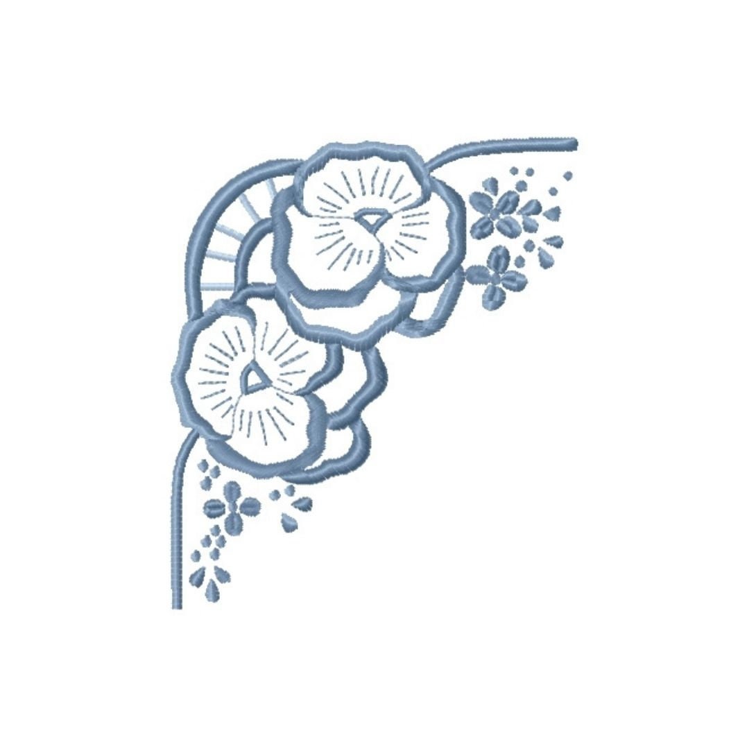 Pansies. Richelieu cutwork machine embroidery design. Hoop size: 4x4; 5x7