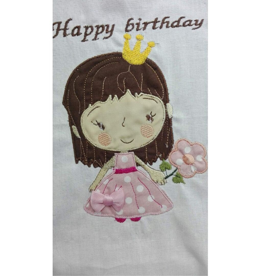 Little princess applique. 5x7 hoop size