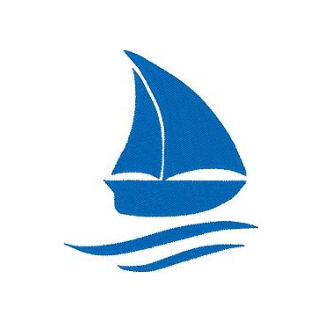 Sailboat. Machine embroidery design. 4x4; 7x5; hoop size