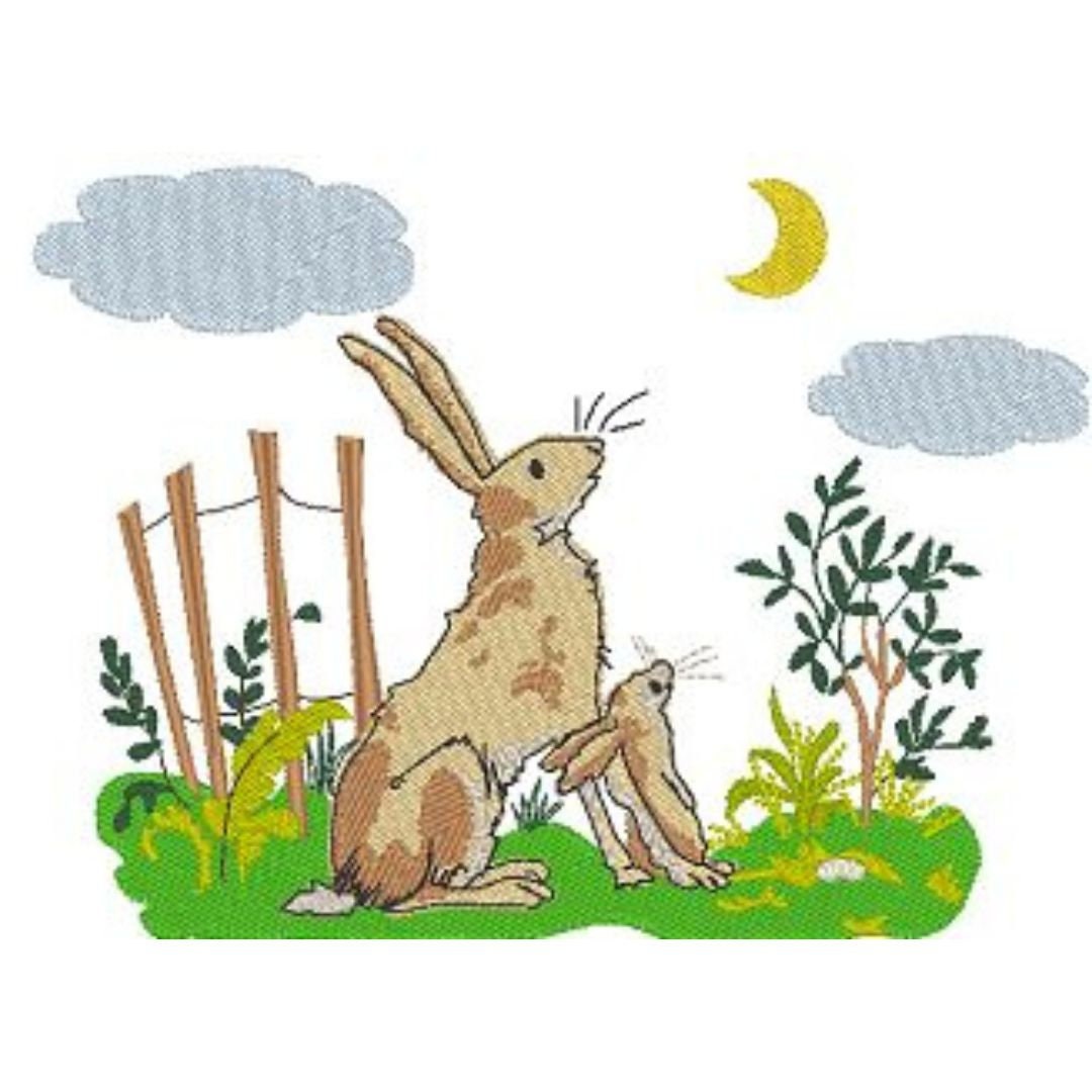 I love you to the moon and back. Machine embroidery design. 7x5; hoop size.