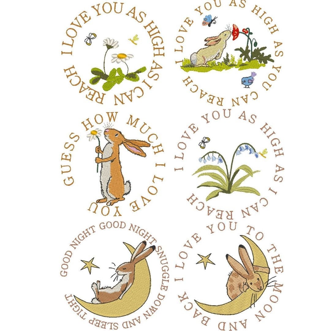 Guess how much I love you. Words. Machine embroidery design. 3x3; 4x4 inch