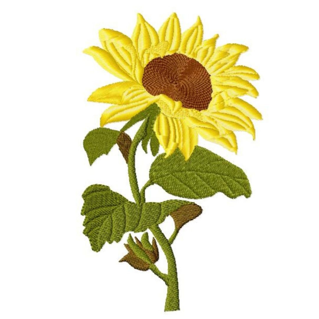Sunflower. Machine embroidery design. 7x5 hoop size