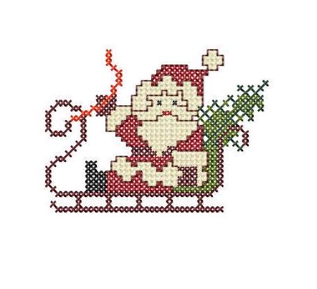 Santa. Cross stitch Design. Machine embroidery design and PDF pattern for hand embroidery