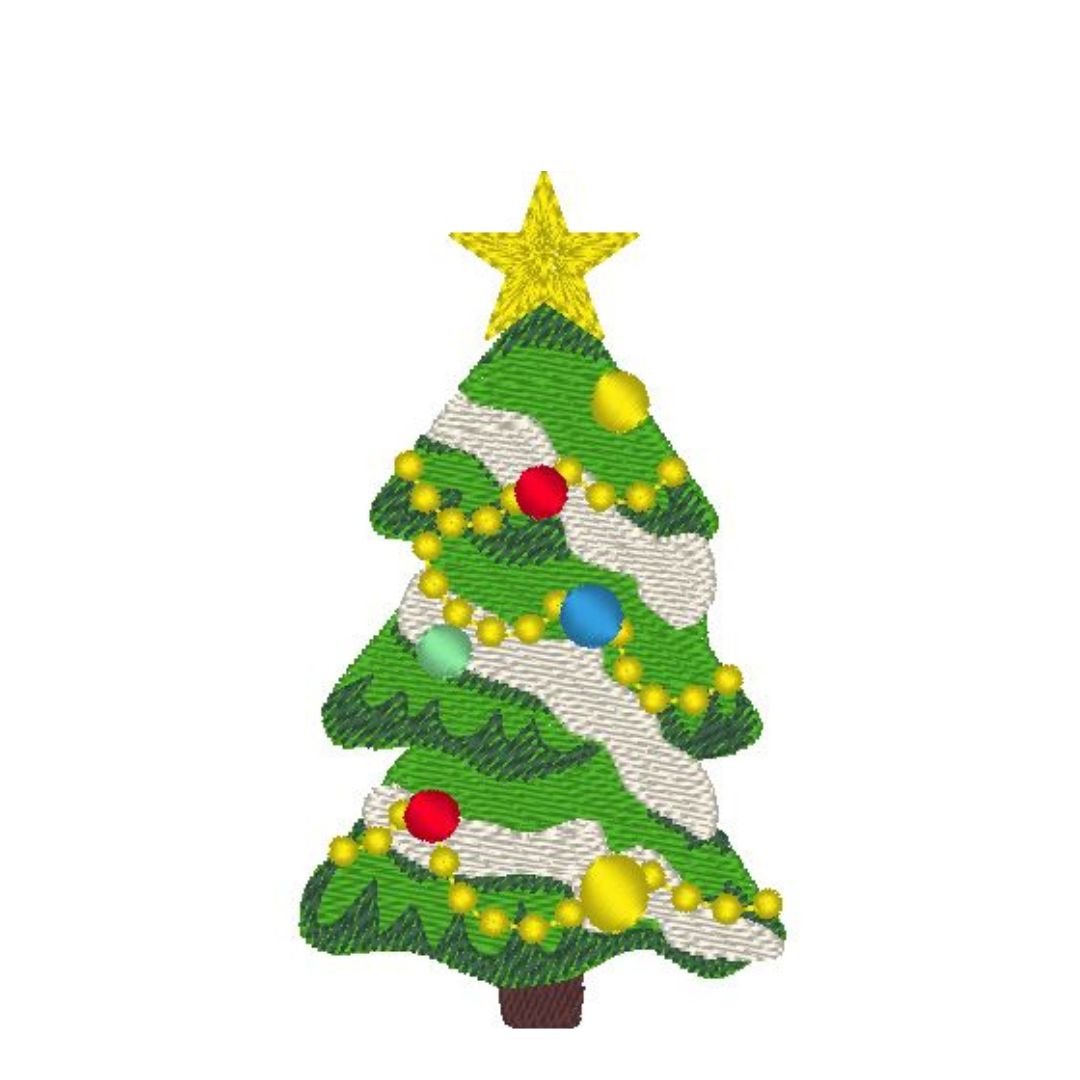 Christmas tree.   Machine embroidery design