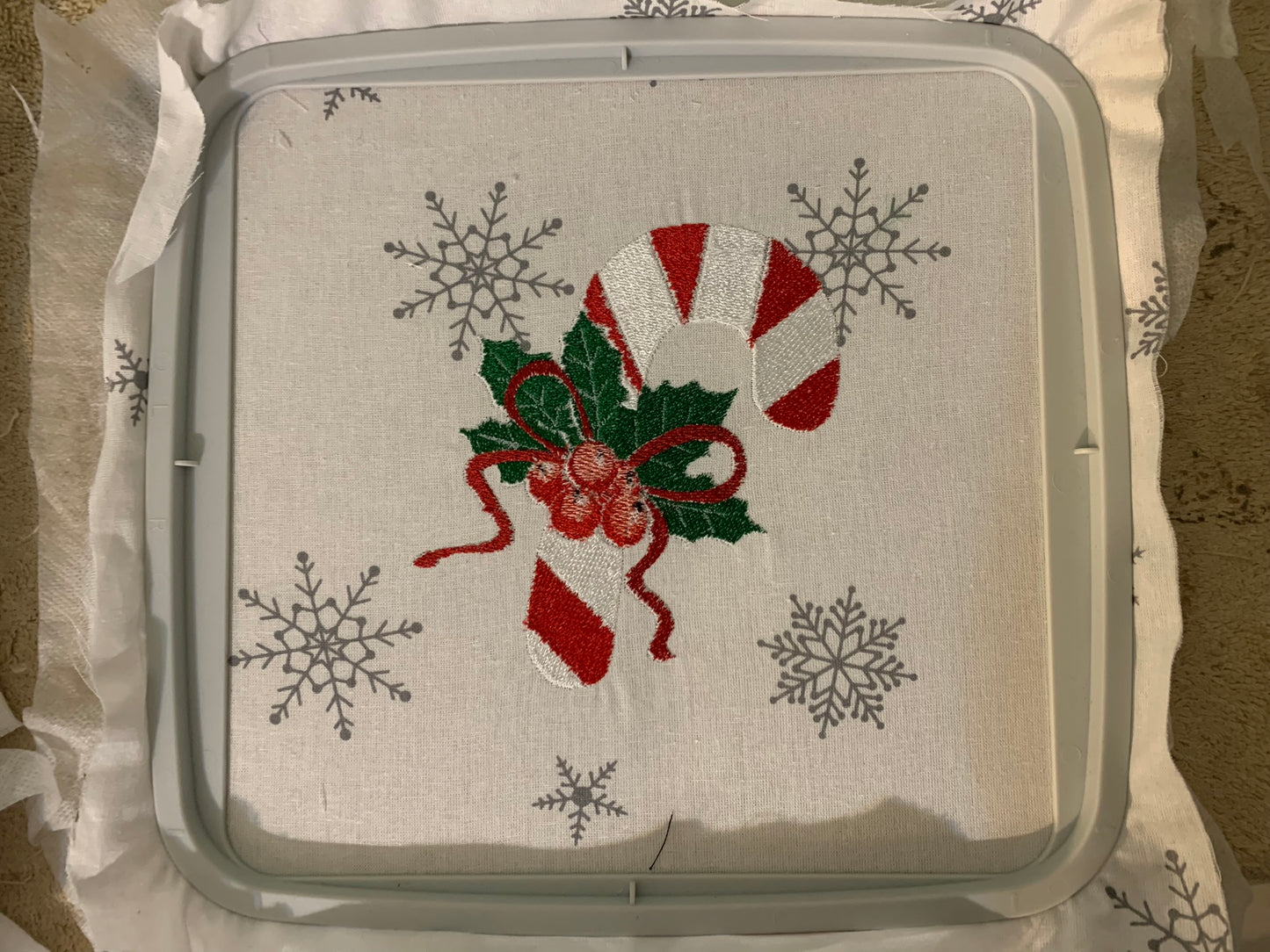 Christmas ornament. Candy Cane machine embroidery design