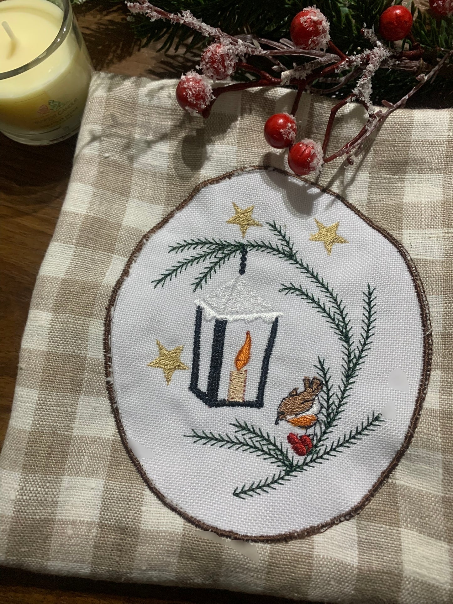 Christmas decorative embroidery. Machine embroidery design