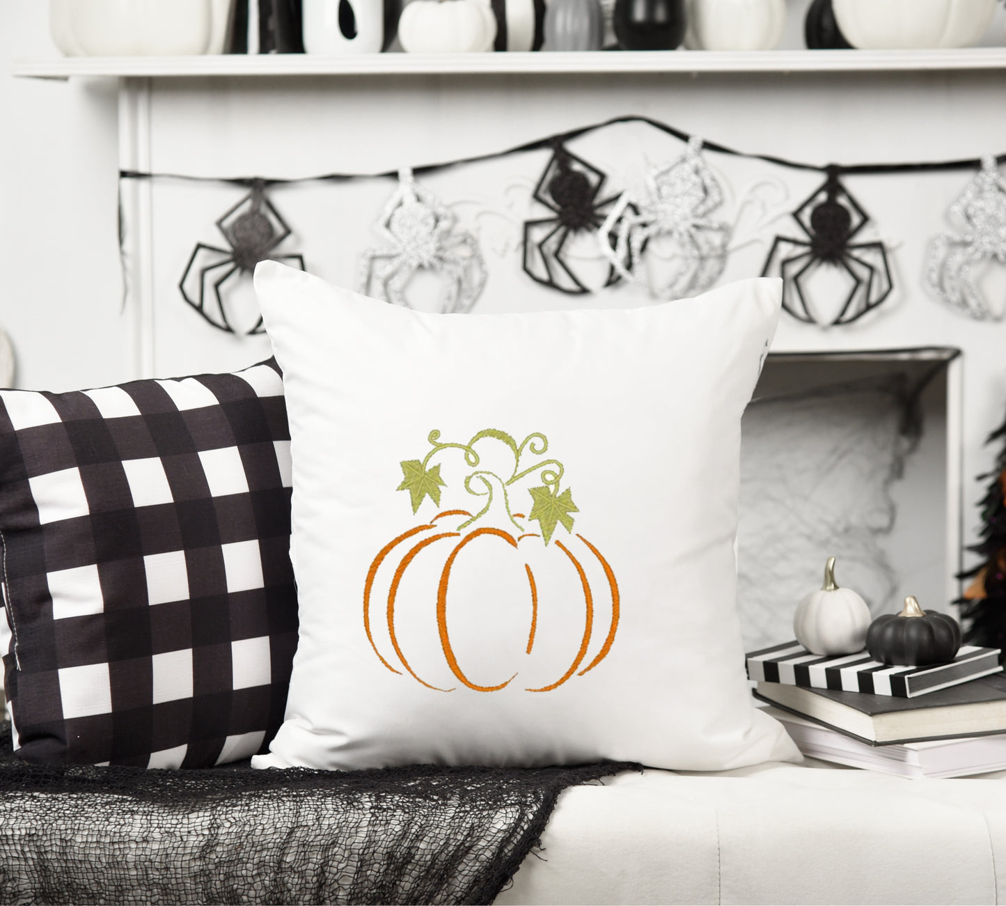 Pumpkin. Machine embroidery design in 5 sizes