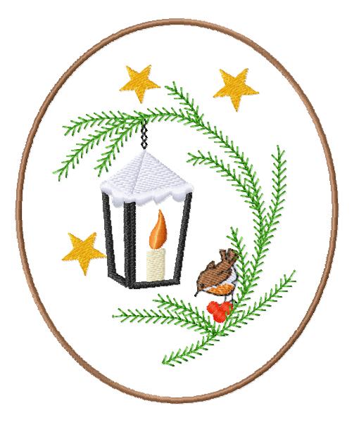 Christmas decorative embroidery. Machine embroidery design