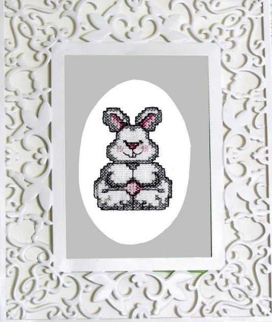 Cross stitch Bunny. Machine Embroidery design and PDF pattern for hand-made embroidery
