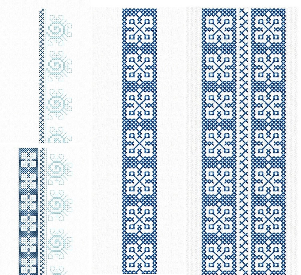 Machine Embroidery design. Romanian traditional ornament, Set of 4 ornaments for traditional men shirt