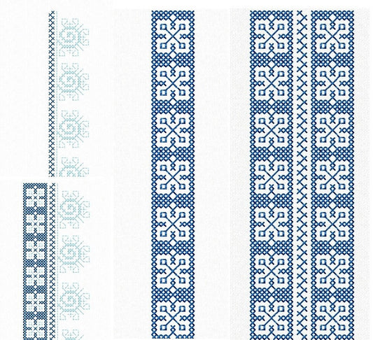 Machine Embroidery design. Romanian traditional ornament, Set of 4 ornaments for traditional men shirt