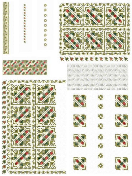 Machine Embroidery design. Romanian traditional ornament, Set of 8 ornaments for  romanian blouse or dress.