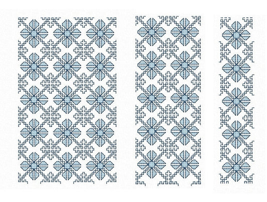 Machine Embroidery design. Romanian traditional ornament. Set of 3 ornaments for stylized traditional dress or men shirt.