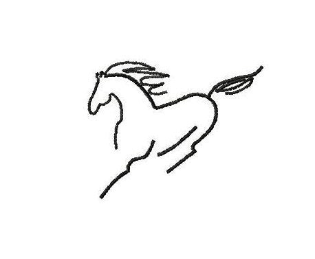 Horse silhouette. Machine embroidery design.