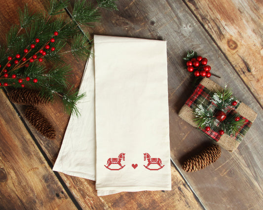 Christmas ornament. Horses border. Machine embroidery design and PDF pattern for hand embroidery