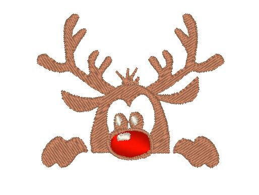 Christmas reindeer. Face mask design. Machine embroidery design.