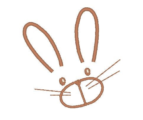 Easter bunny. Rabbit contour. Machine embroidery design.