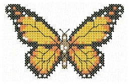 Monarch butterfly. Machine Embroidery design and PDF pattern for hand-made embroidery