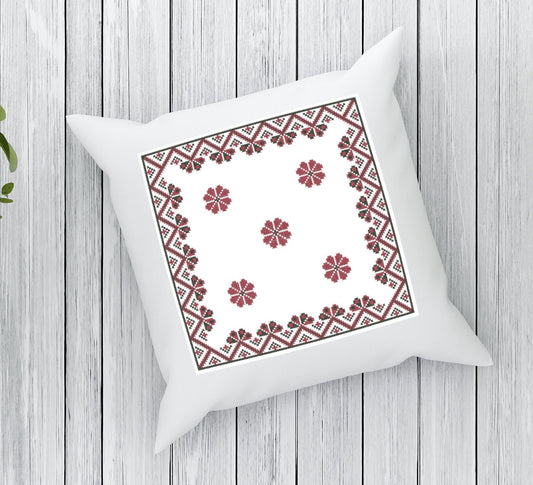 Pillow ornament. Ucrainean cross stitch ornament.  Machine embroidery and PDF pattern for hand embroidery. 5x7 hoop size