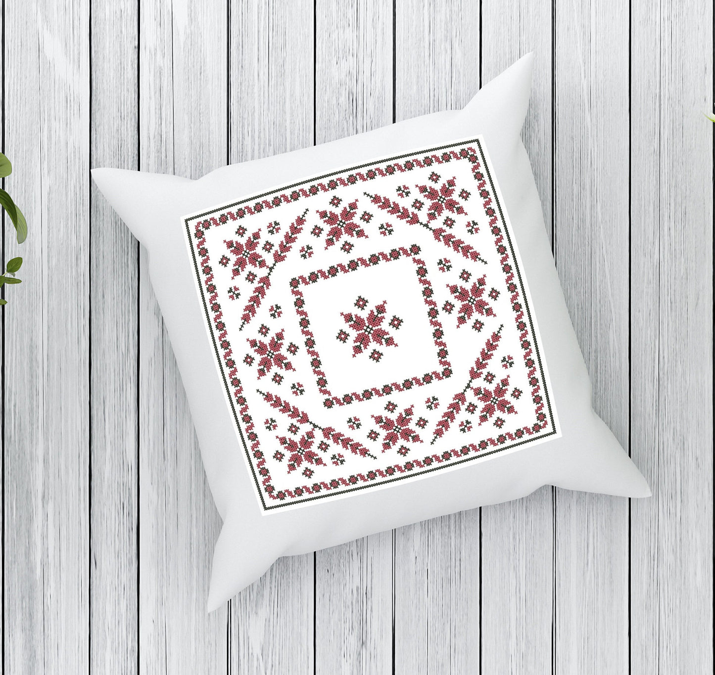 Pillow ornament. Ucrainean cross stitch ornament2.  Machine embroidery and PDF pattern for hand embroidery. 5x7 hoop size