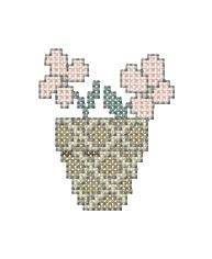 Flowers in the pot. Machine Embroidery design and PDF pattern for hand-made embroidery