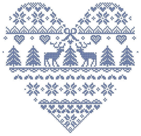 Christmas cross stitch ornament.  Machine embroidery design and PDF pattern for hand embroidery
