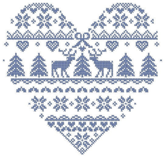 Christmas cross stitch ornament.  Machine embroidery design and PDF pattern for hand embroidery