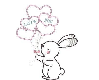 Rabbit applique.  Machine embroidery design