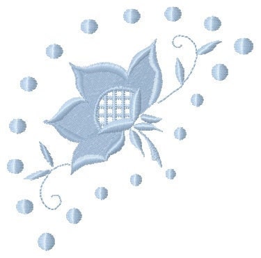 White embroidery.  One color embroidery. Richelieu embroidery.  Machine embroidery design