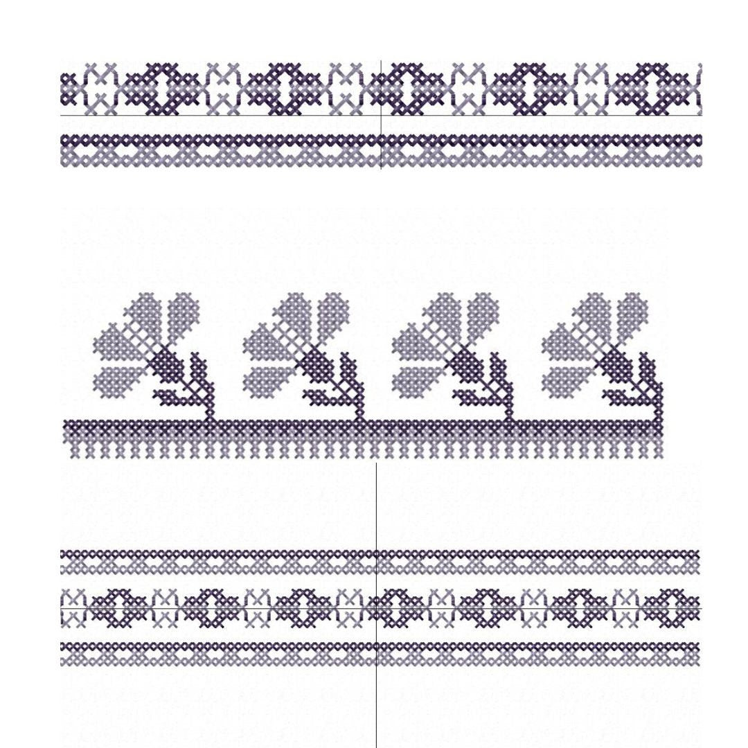 Machine Embroidery design. Romanian traditional ornament, Set of 3 ornaments for traditional men shirt