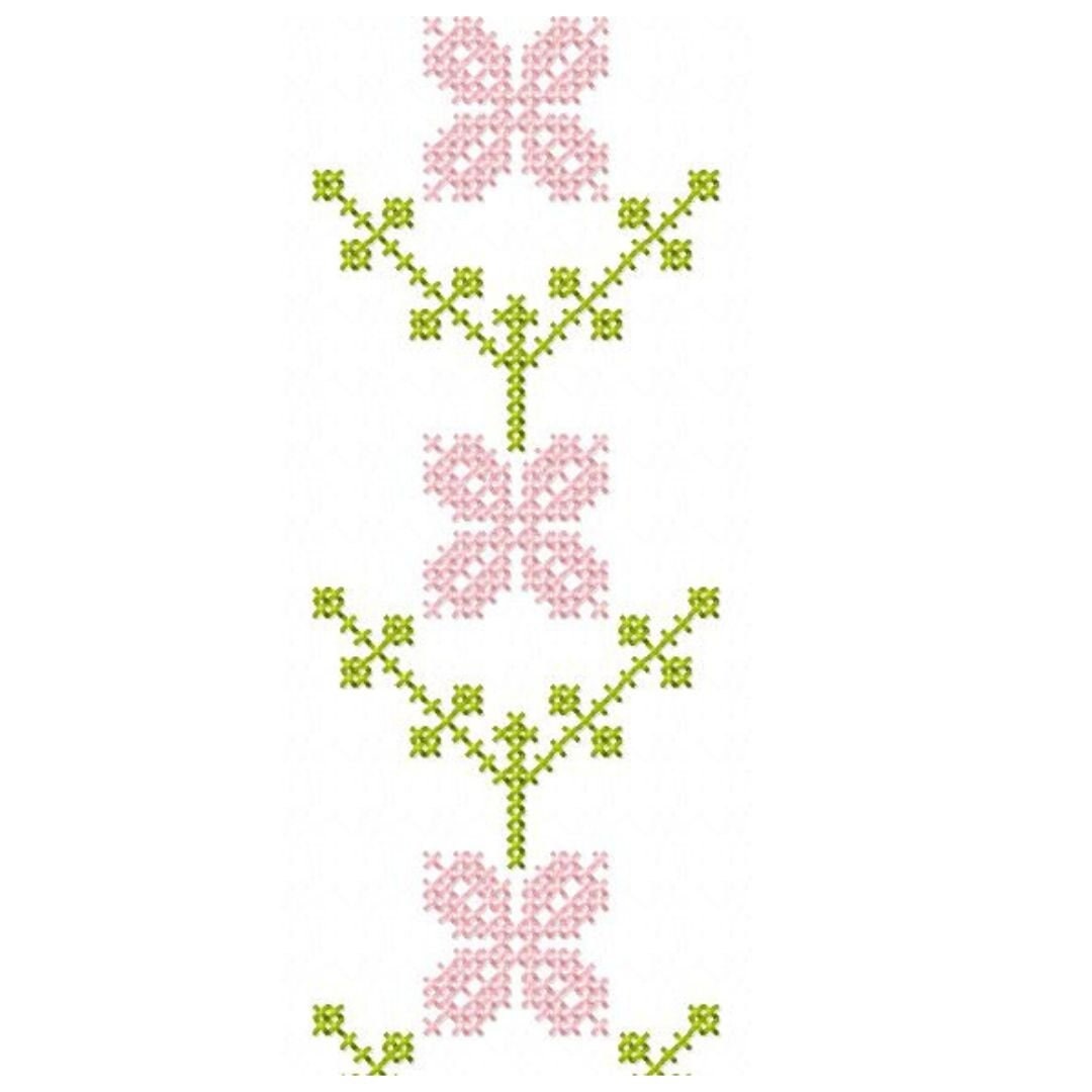 Flower cross stitch  ornament. Machine Embroidery design