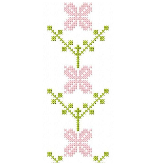 Flower cross stitch  ornament. Machine Embroidery design