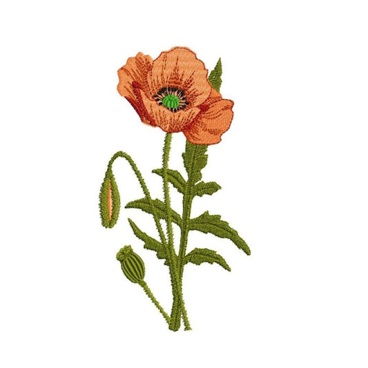 Poppies. Machine embroidery design. 7x5; 5x5 hoop size