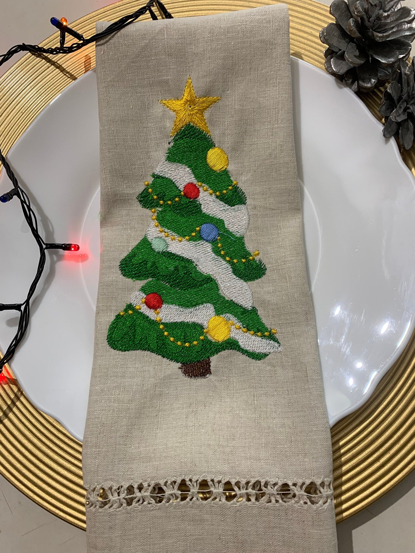 Christmas tree.   Machine embroidery design
