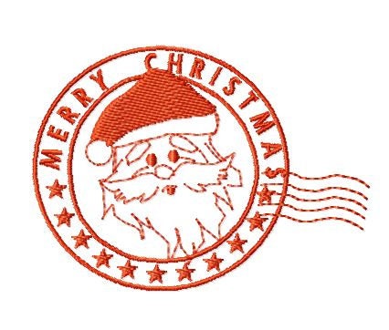 Christmas embroidery. Santa stamp. Machine embroidery design. 4x4Hoop