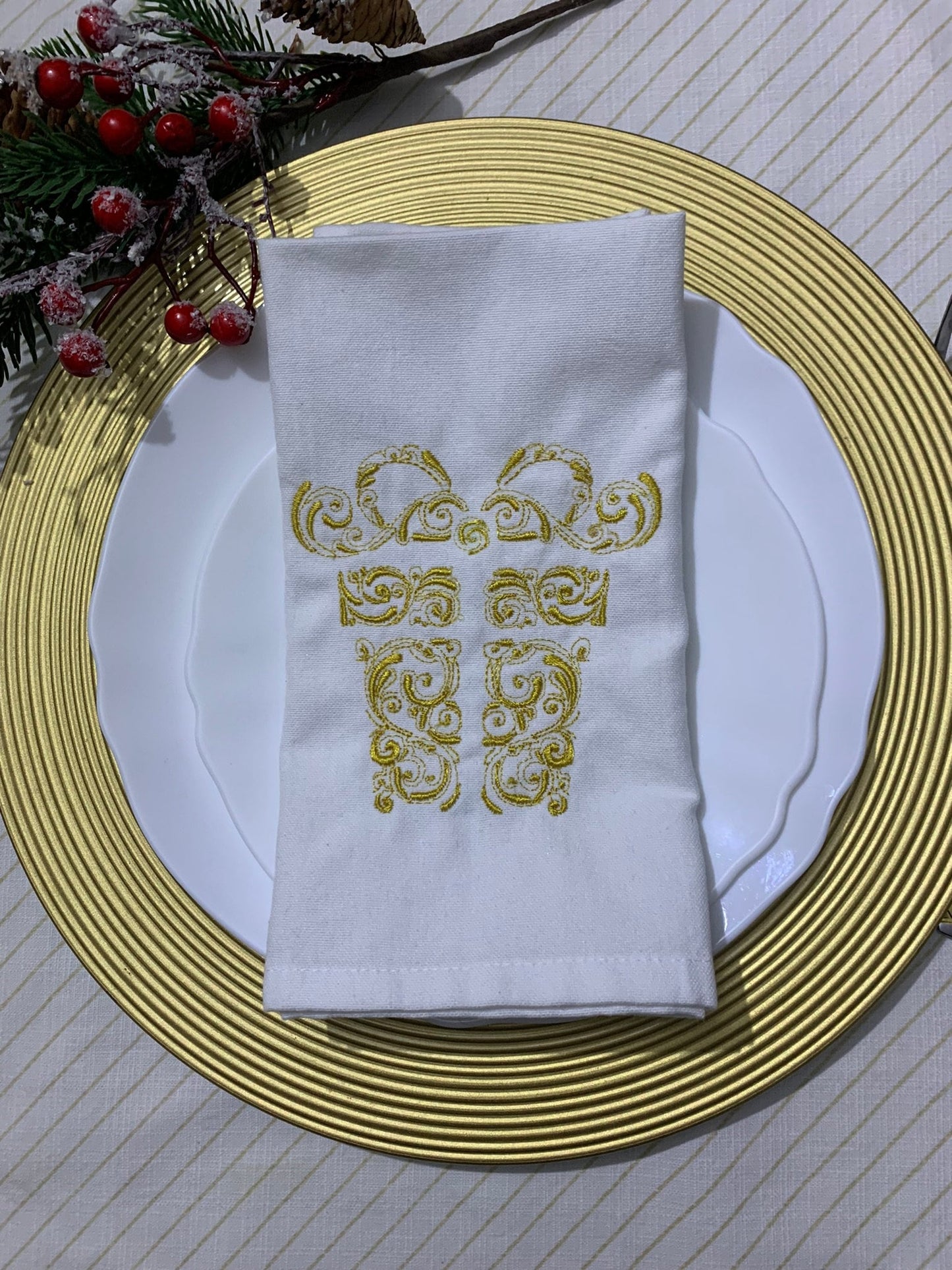 Christmas ornament. Gift box machine embroidery design