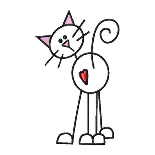 Cat applique.  5x7 hoop size