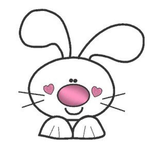 Bunny applique.  5x7; 4x4 hoop size