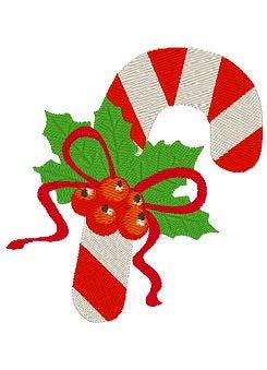 Christmas ornament. Candy Cane machine embroidery design